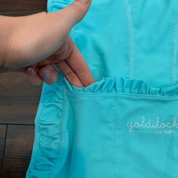 Albion Light Blue Ruffle Racerback Tank Top - Picture 6 of 7